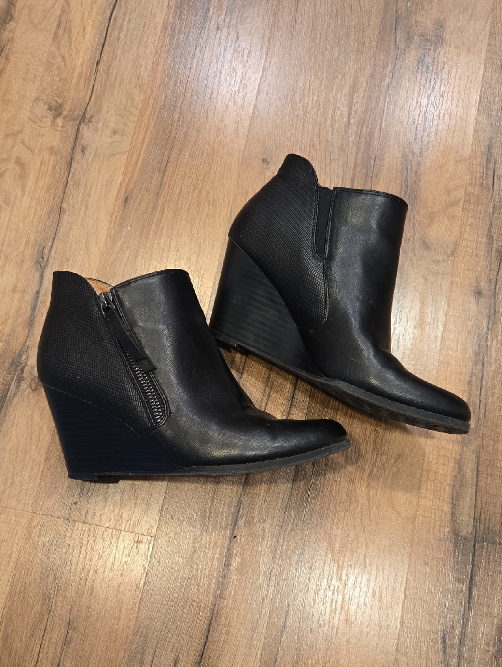 Women's Black Wedge Ankle Boot